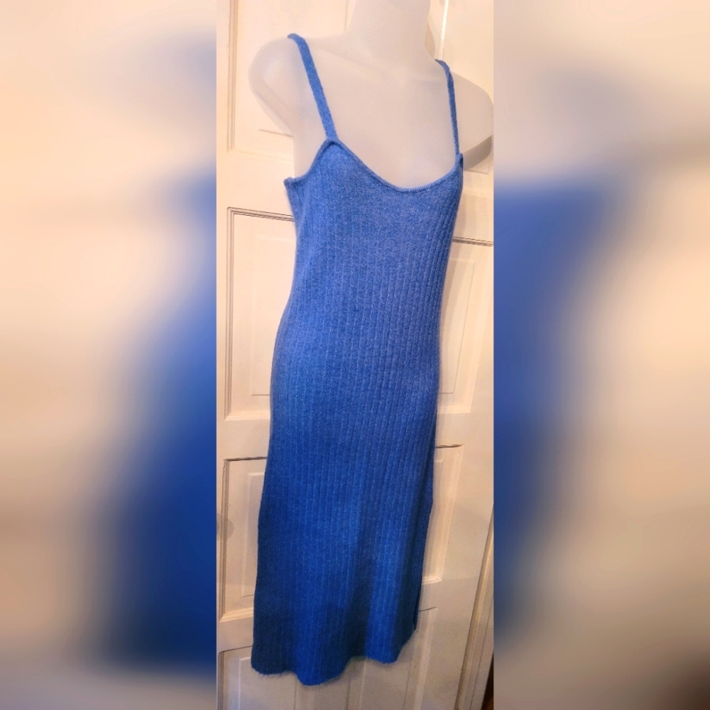 LULUS fuzzy Ribbed Soft Sweater Dress With 14 Inch Slit At Hem. So Sexy.